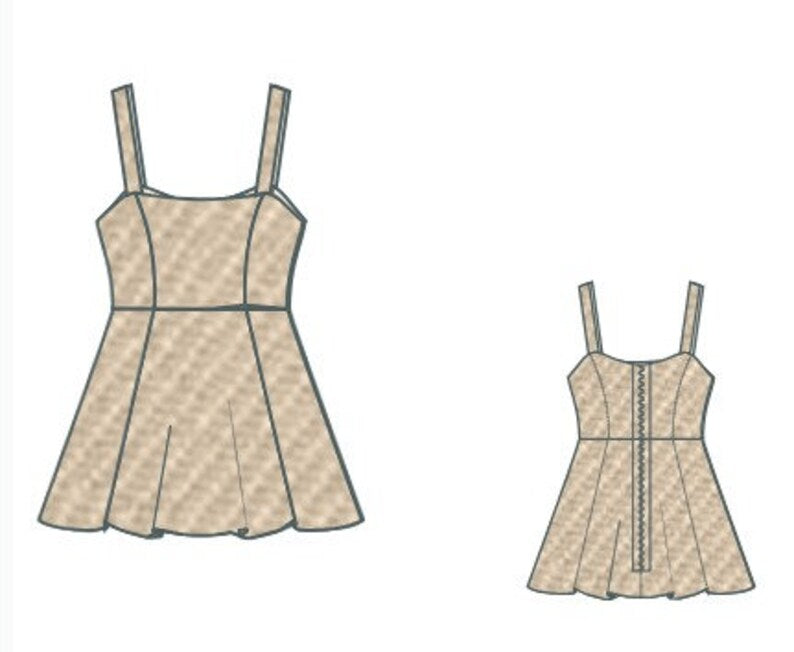 Mini Dress Sewing Pattern:Prom, Graduation (US 2-30, XS-4XL) (Digital Download)