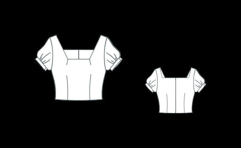 Linen Cottagecore Crop Top Sewing Pattern:XS-4XL (PDF Pattern)