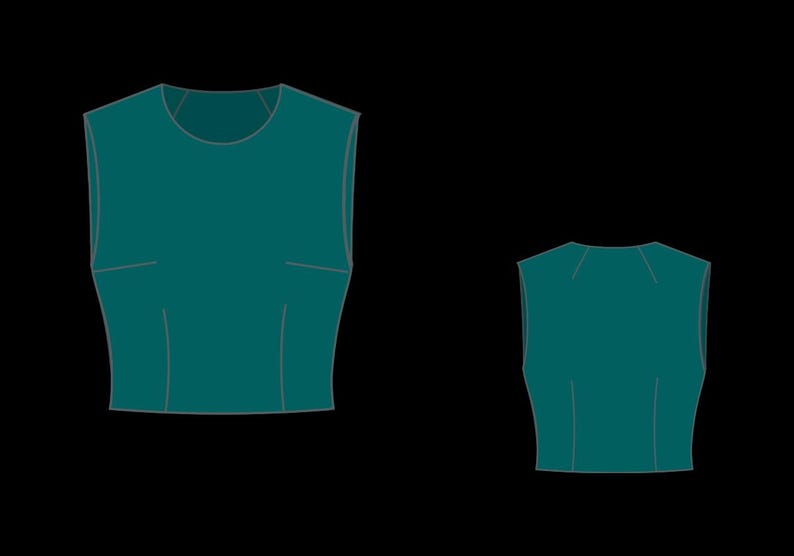 Simple Crop Top Sewing Pattern:Sleeveless Knitwear (XS-4XL) (PDF Pattern)