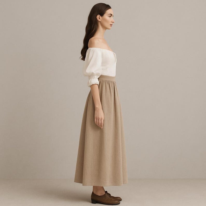 Renaissance Linen Maxi Skirt Sewing Pattern, US 2-30 (Digital Download)