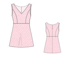 Tank Top A-Line Mini Dress Sewing Pattern:Sundress (A4 A0 US Letter) (Digital Download)
