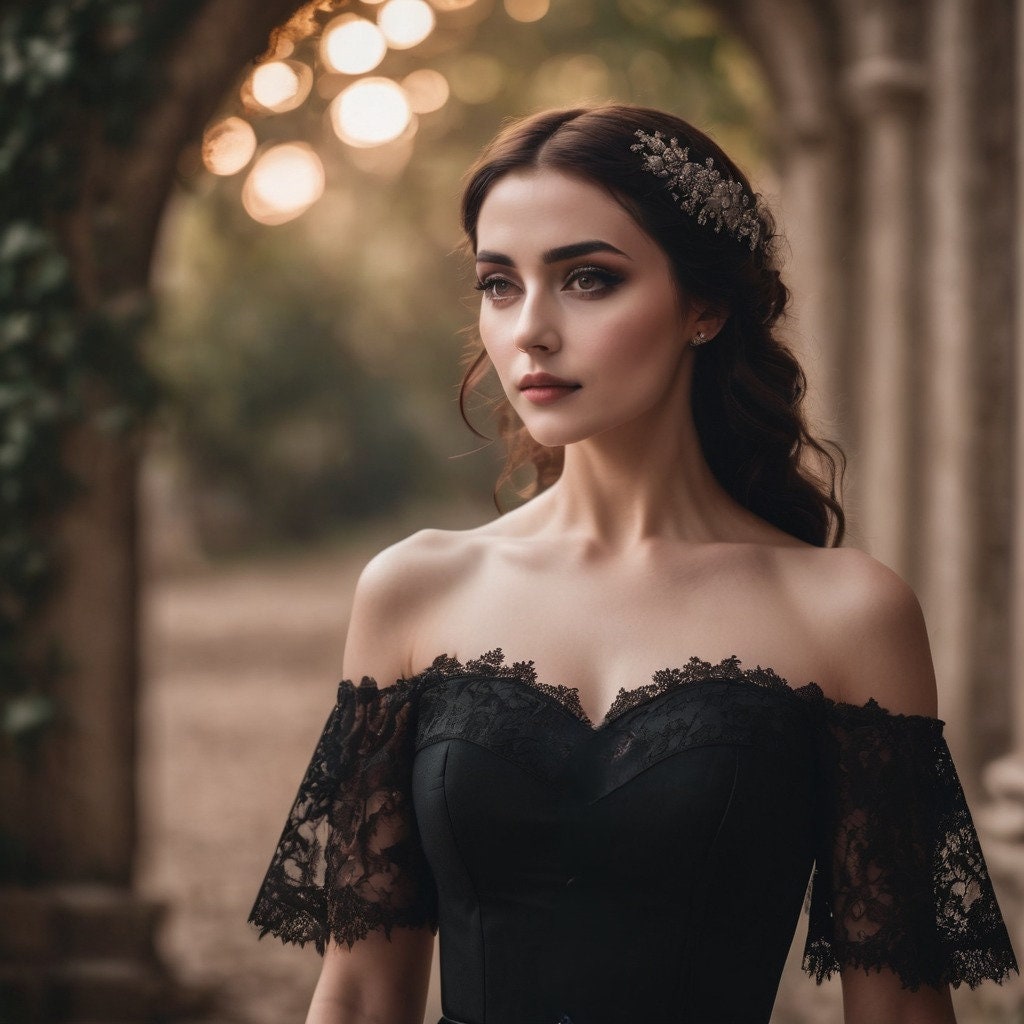 Gothic Off Shoulder Dress Sewing Pattern:XS-4XL (Digital Download)