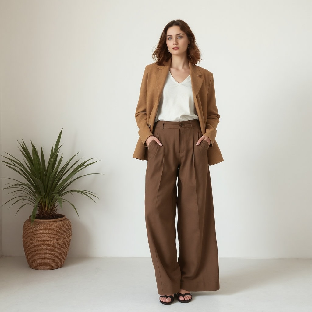 Wide Leg Trousers Sewing Pattern:Women's Pants (XS-4XL) (PDF Pattern)