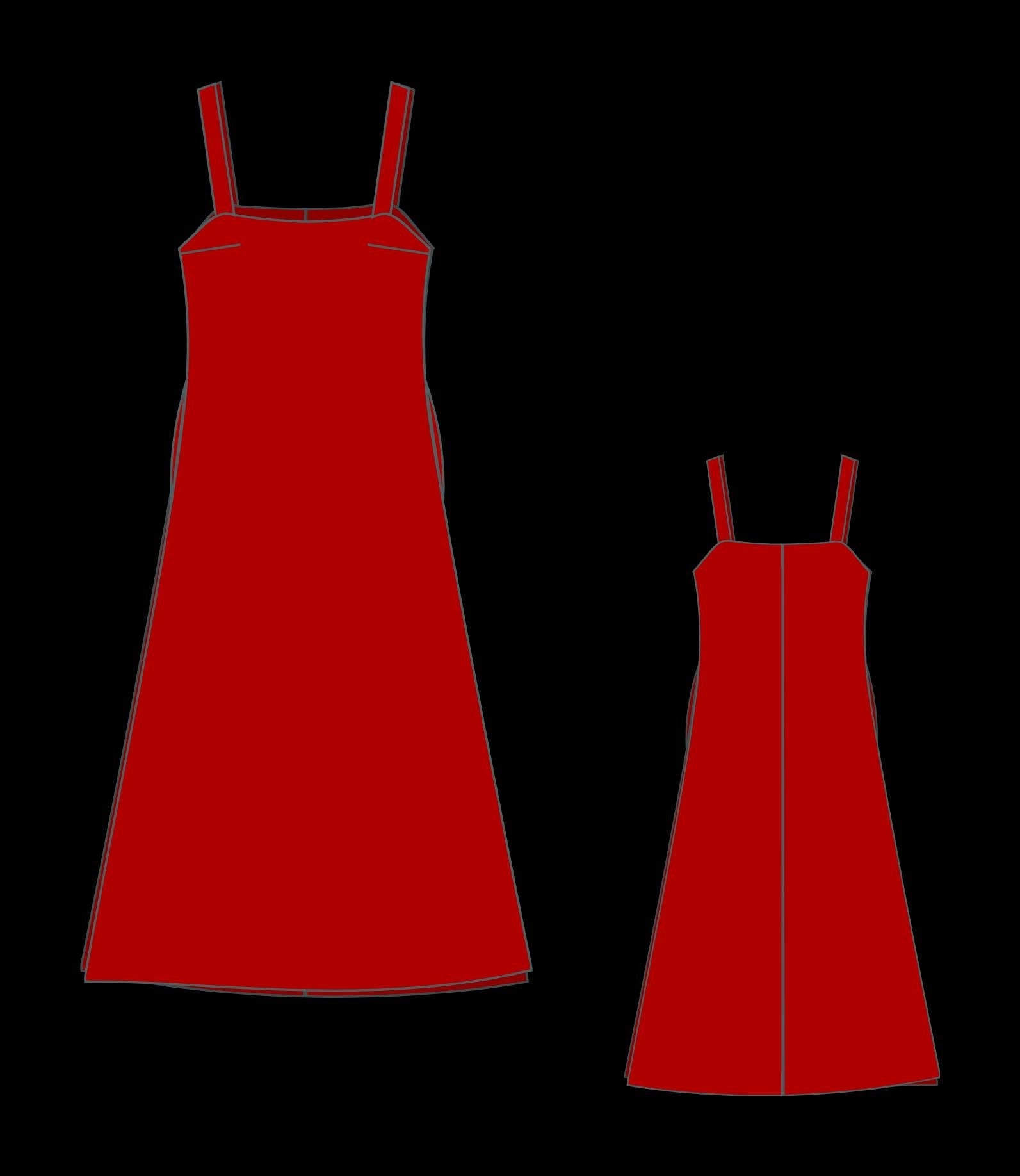 Trapeze Midi Pinafore Dress Sewing Pattern:Linen Overall (XS-4XL) (Digital Download)