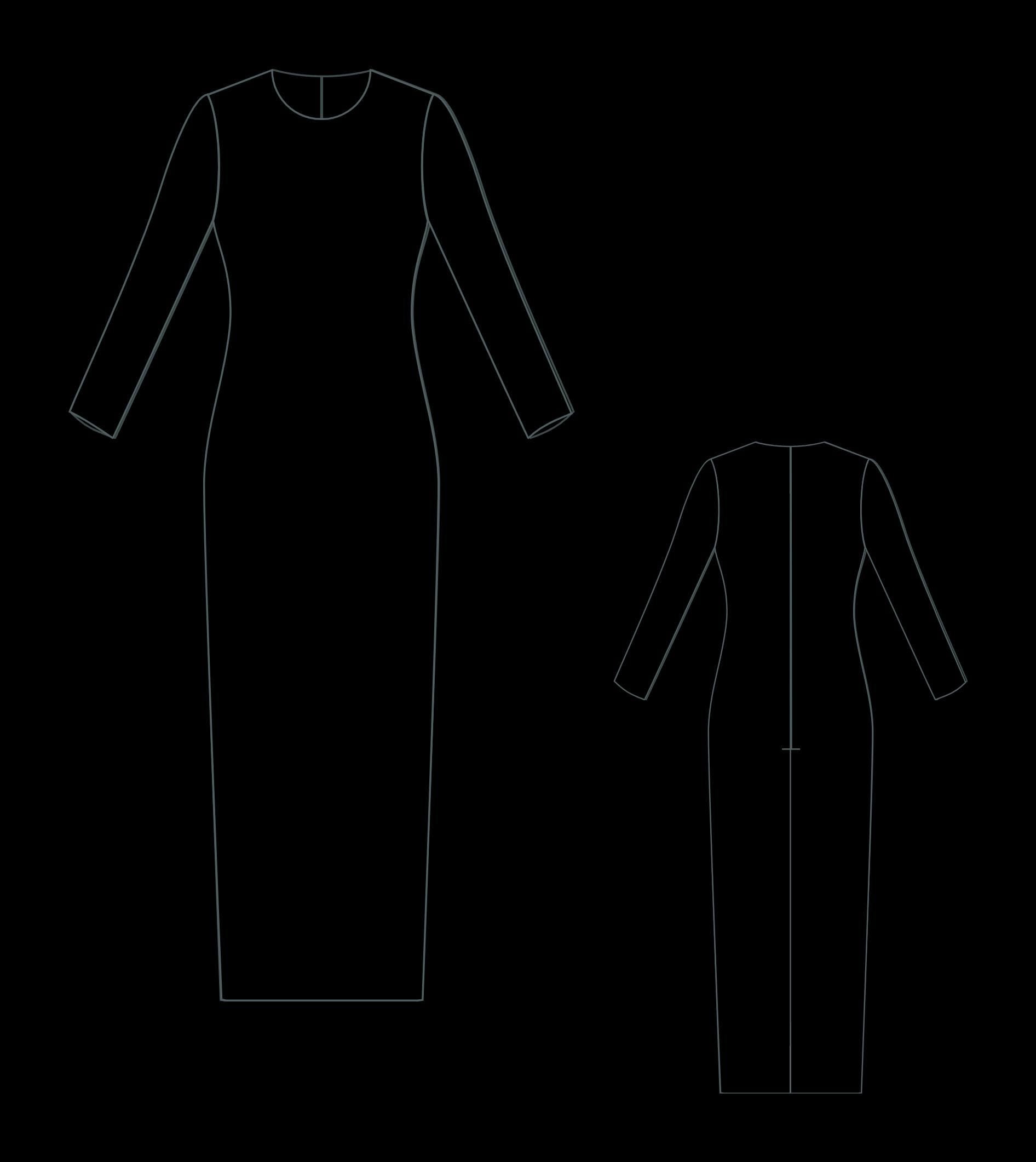 Bodycon Maxi Dress Sewing Pattern: Stretch Pencil Dress (Digital Download)