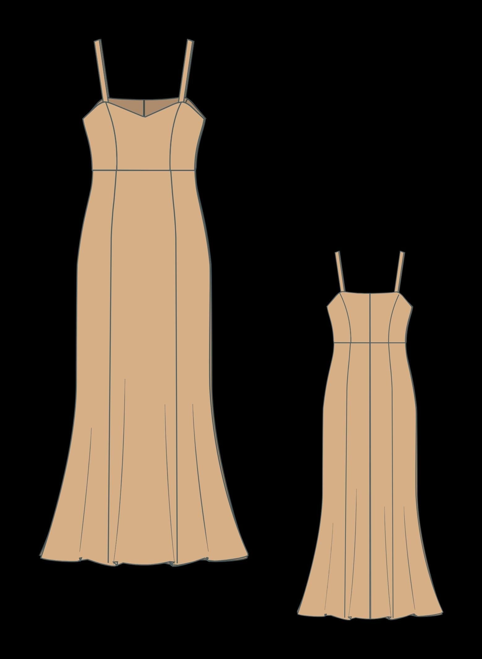 Satin Prom Maxi Dress Sewing Pattern:US 2-30, XS-4XL (Digital Download)