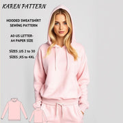 Hooded Sweatshirt Sewing Pattern:Women's Sweatsuit (US2-30) (Digital Download)
