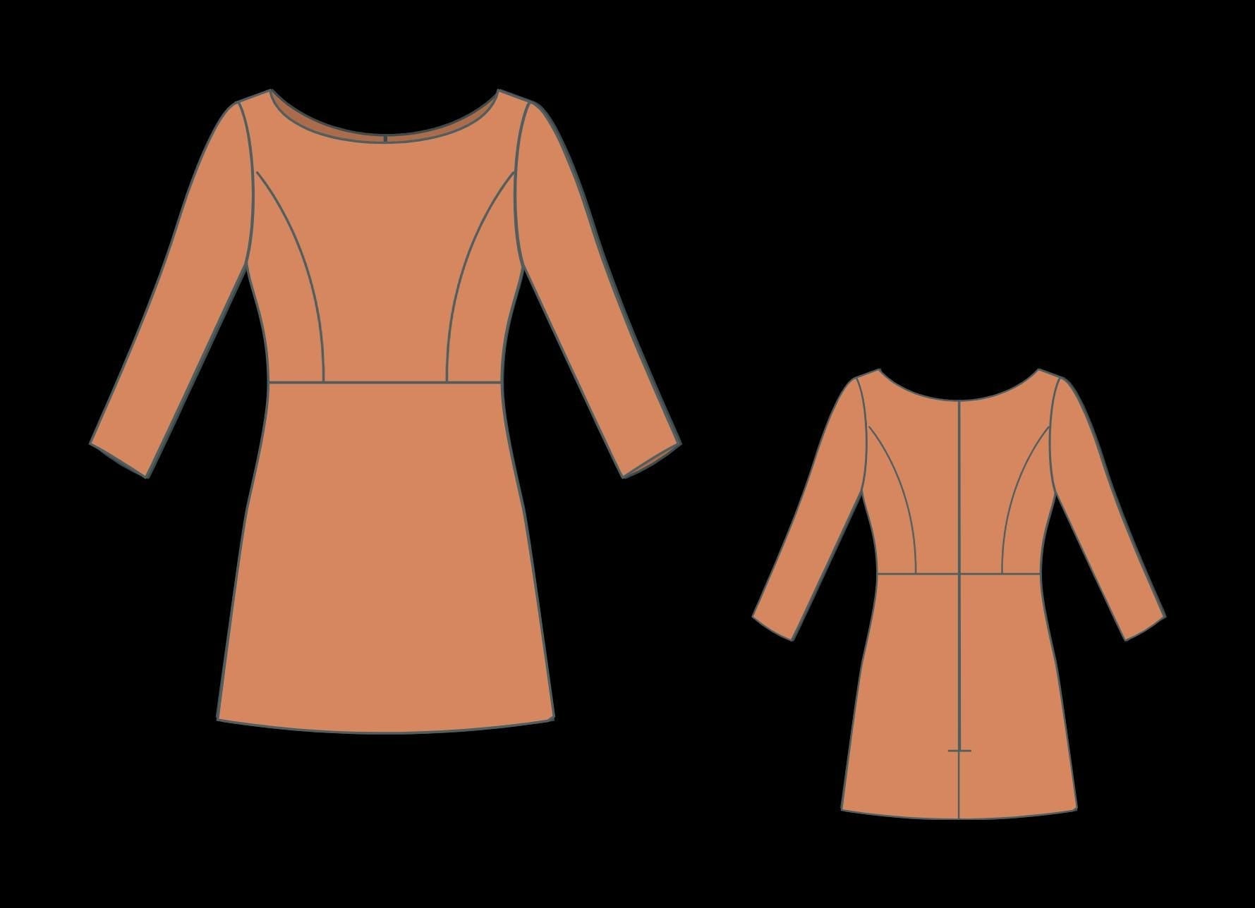 Boat Neck Mini A-Line Dress Sewing Pattern(XS-4XL) (Digital Download)