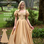 Renaissance Dress Sewing Pattern:Fairy, Regency, Elf (US 2-30) (PDF Pattern)