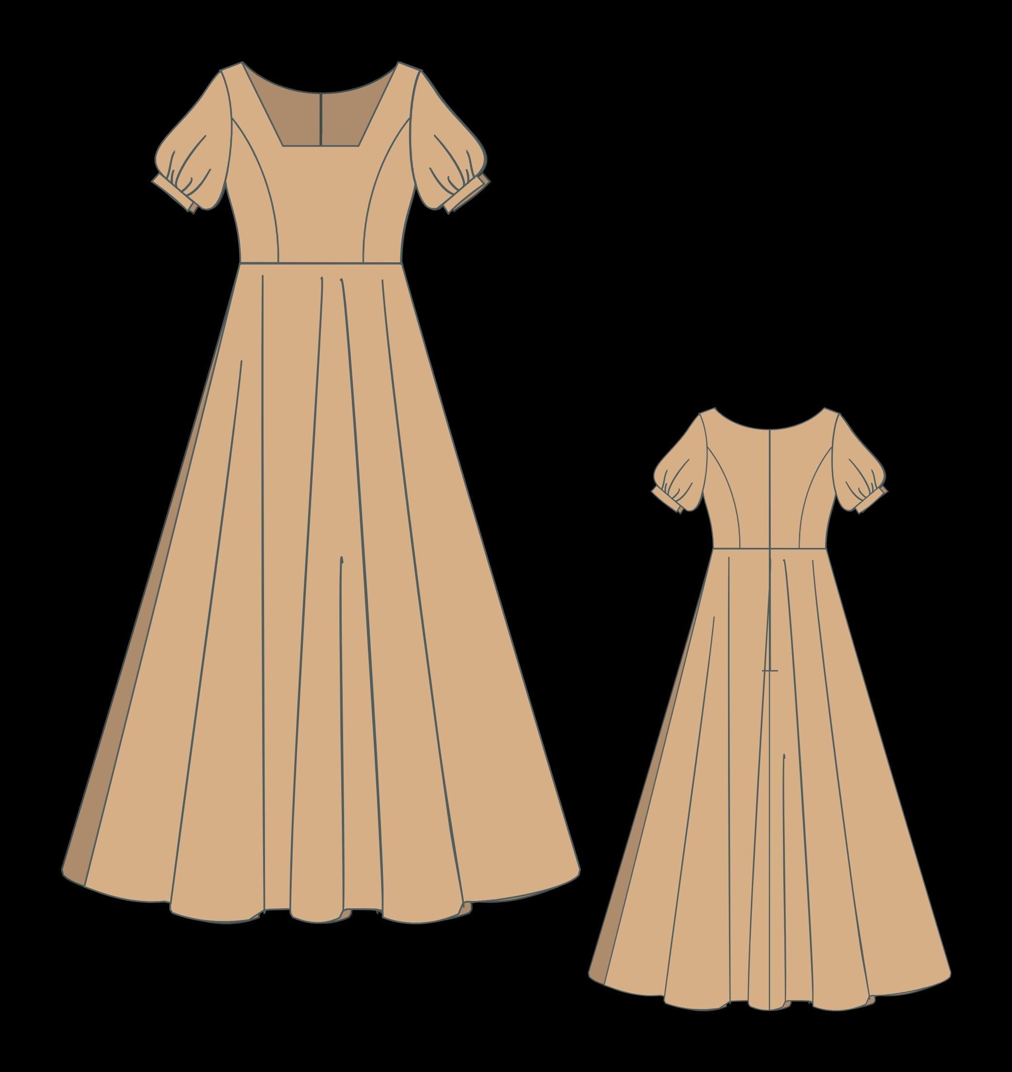 Renaissance Dress Sewing Pattern:Fairy, Regency, Elf (US 2-30) (PDF Pattern)