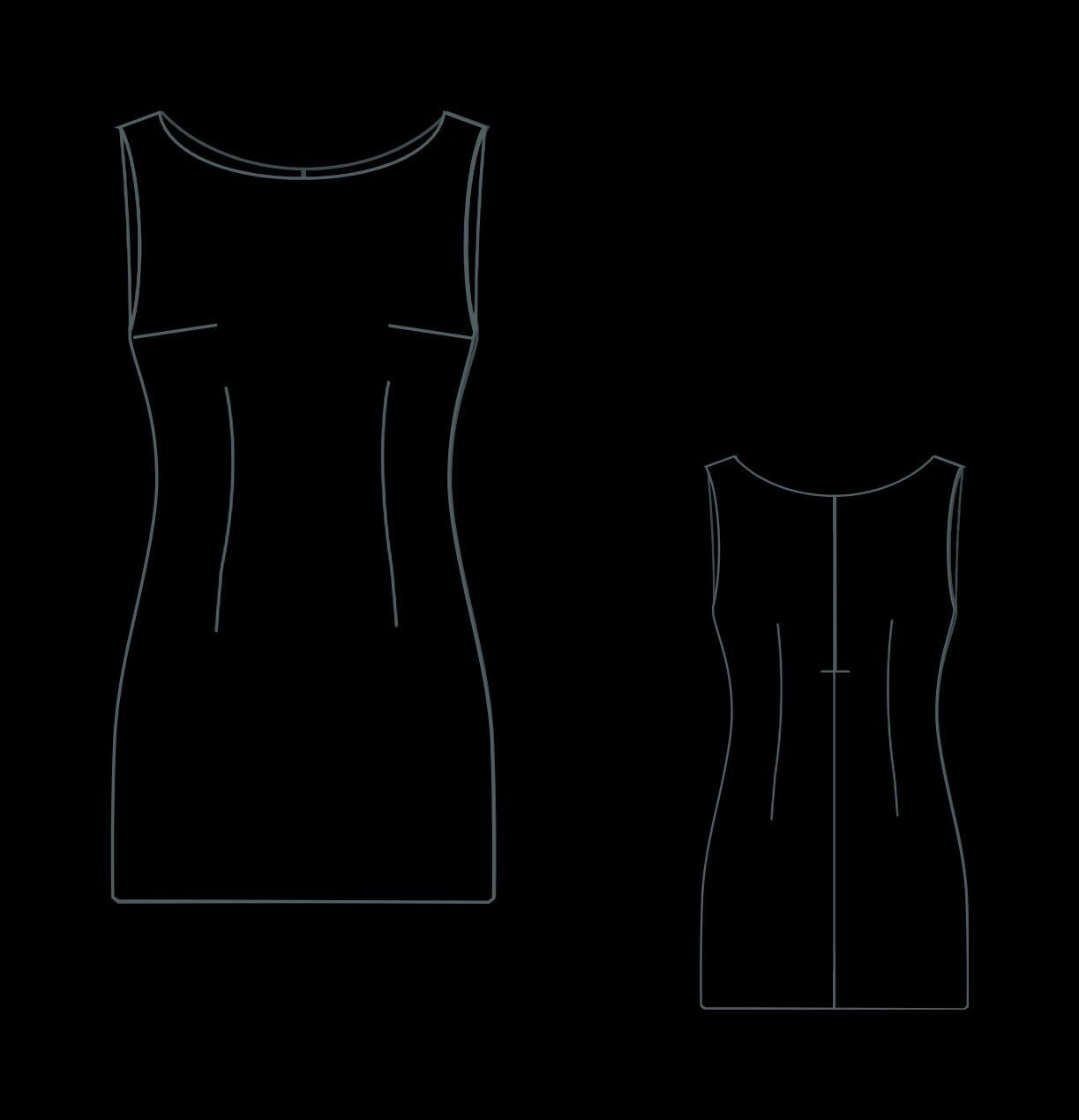 Boat Neck Mini Dress Sewing Pattern:XS-4XL (PDF Pattern)