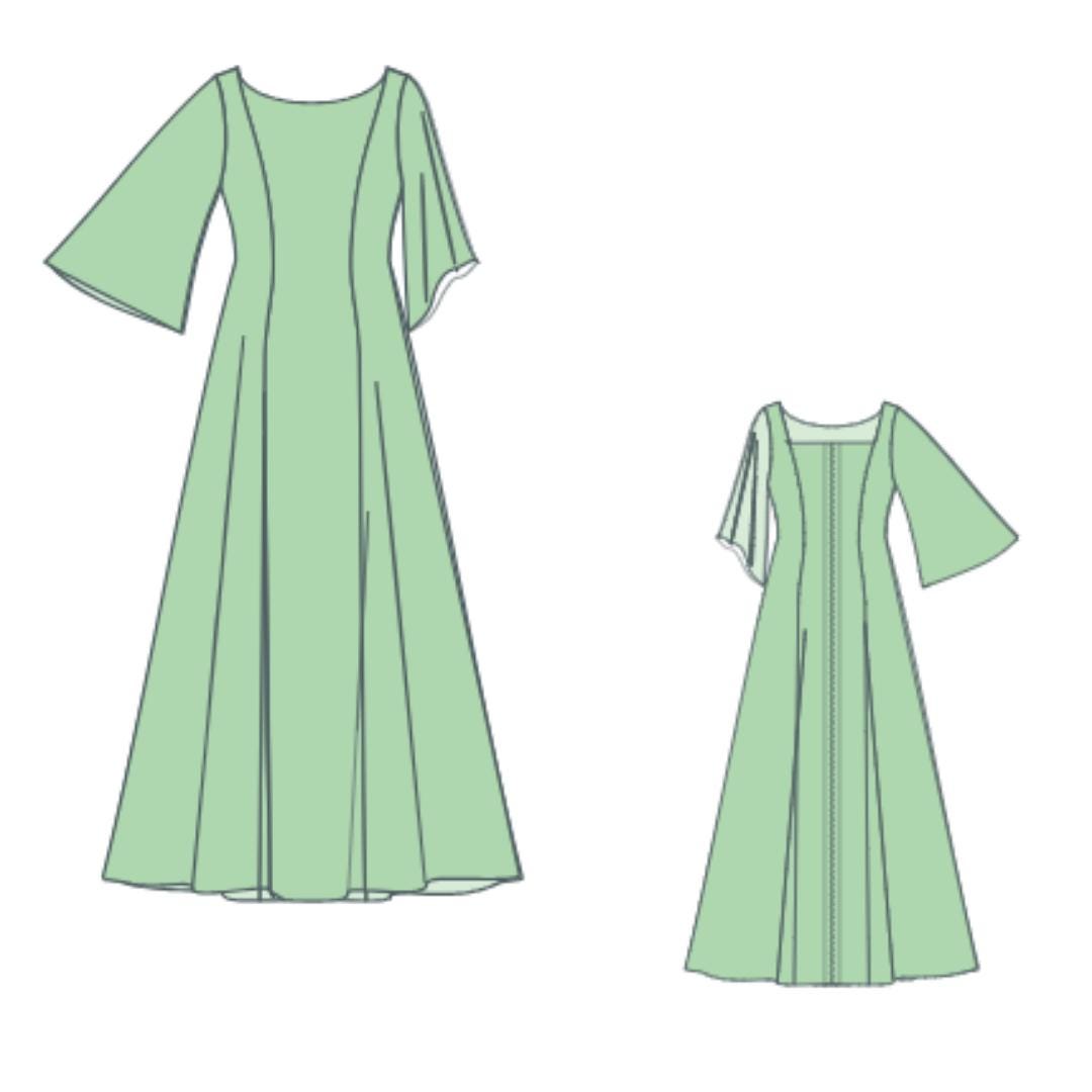 Renaissance Dress Sewing Pattern: Medieval Cosplay, Elvish Gown (PDF Pattern)