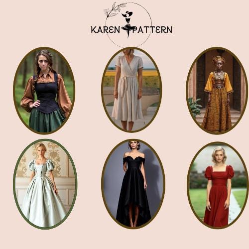 Linen Button Down Midi Dress Sewing Pattern(XS-4XL) (PDF Pattern)