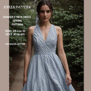 Plunging V-Neck Dress Sewing Pattern, Prom, Bridesmaid (PDF Pattern)