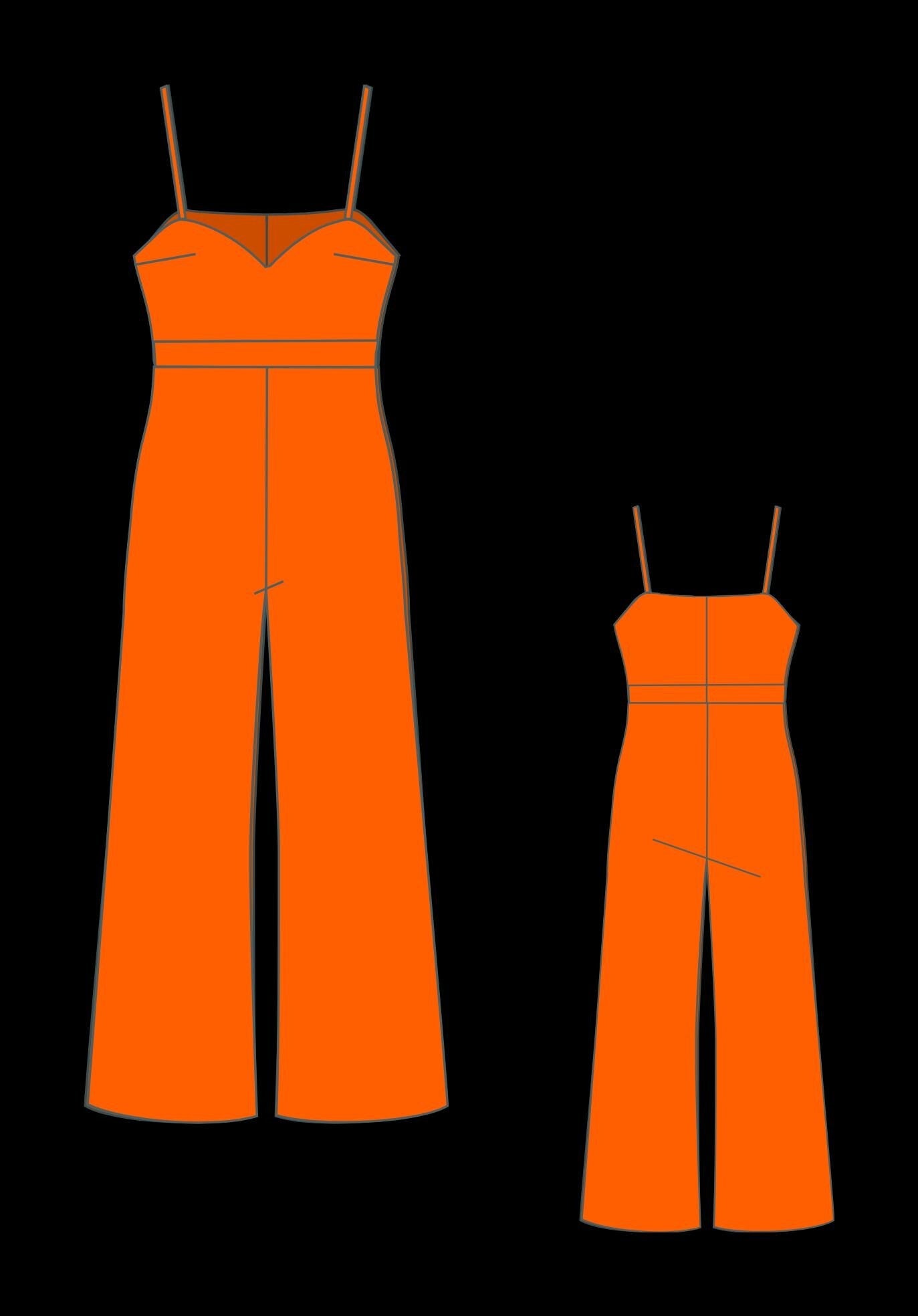 Women's Boho Wide Leg Jumpsuit Sewing Pattern (XS-4XL) (PDF Pattern)