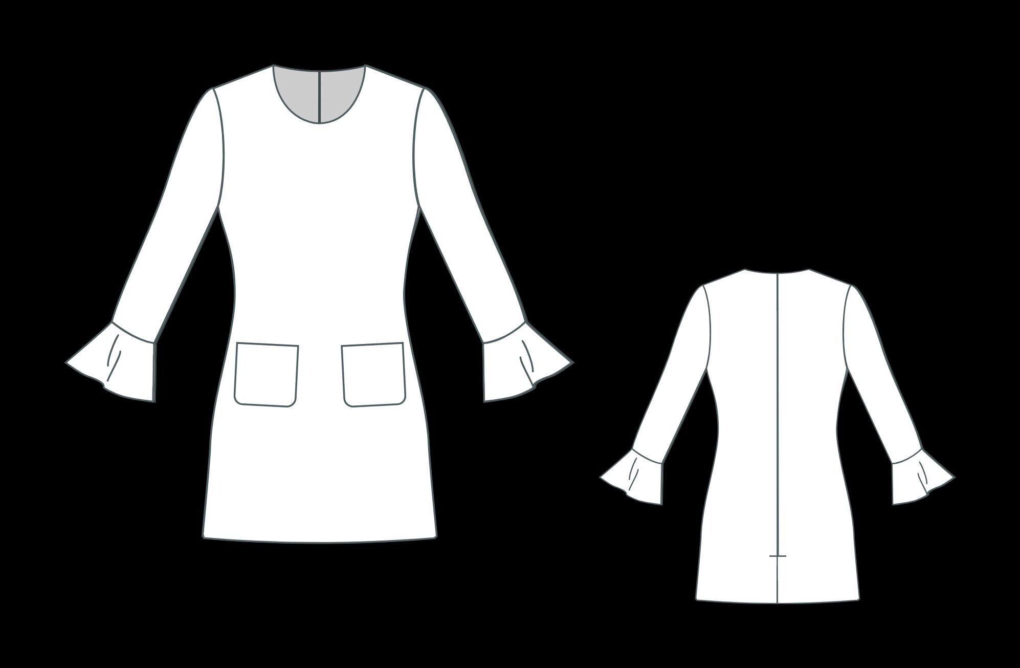 Linen Pinafore Mini Dress Sewing Pattern,Linen Mini Dress,Shift Dress,Apron Pattern,Sundress with Pockets,A4-US Letter A0 XS/4XL