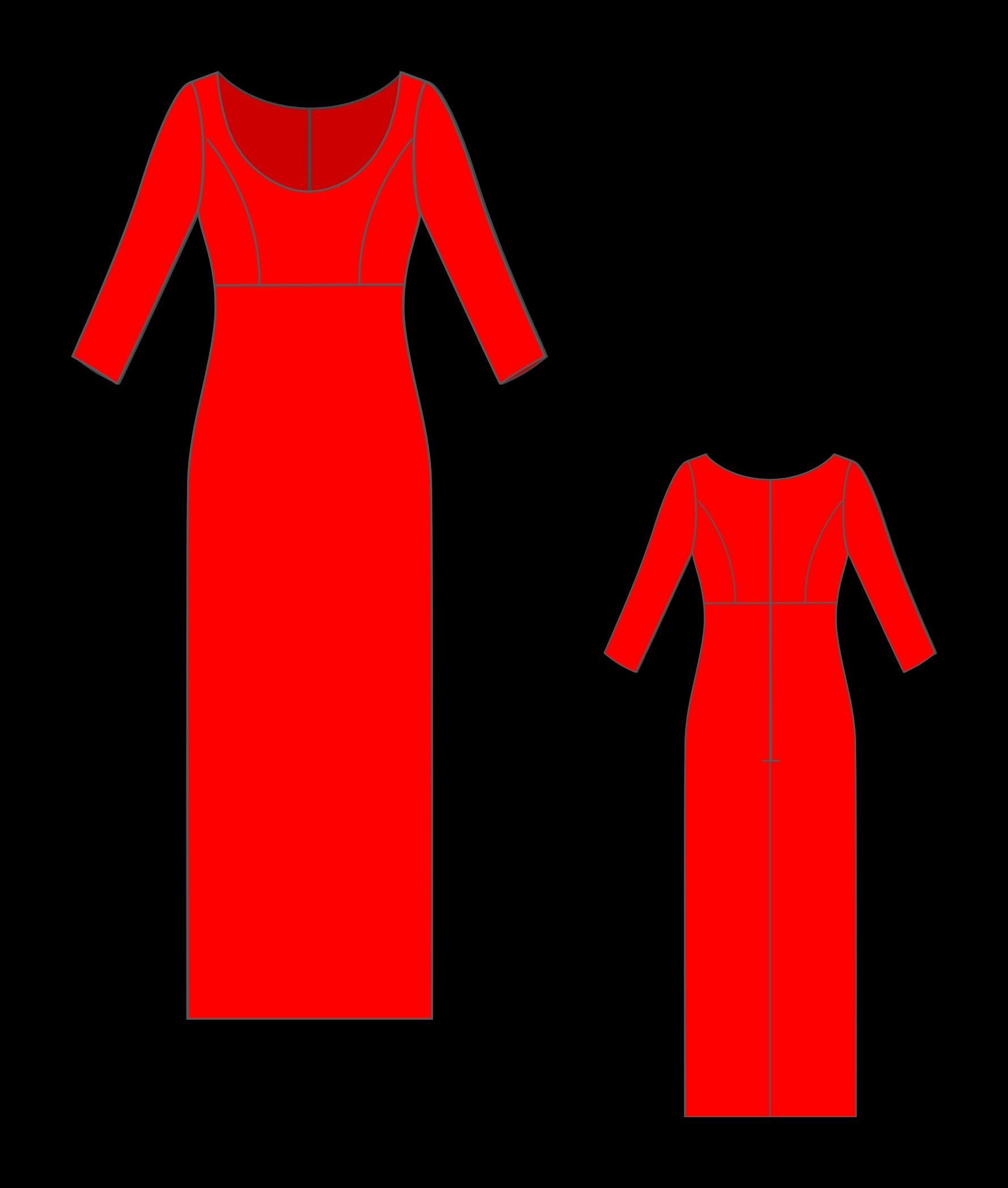 Velvet Bodycon Maxi Dress Sewing Pattern: Evening Prom Gown (PDF Pattern)