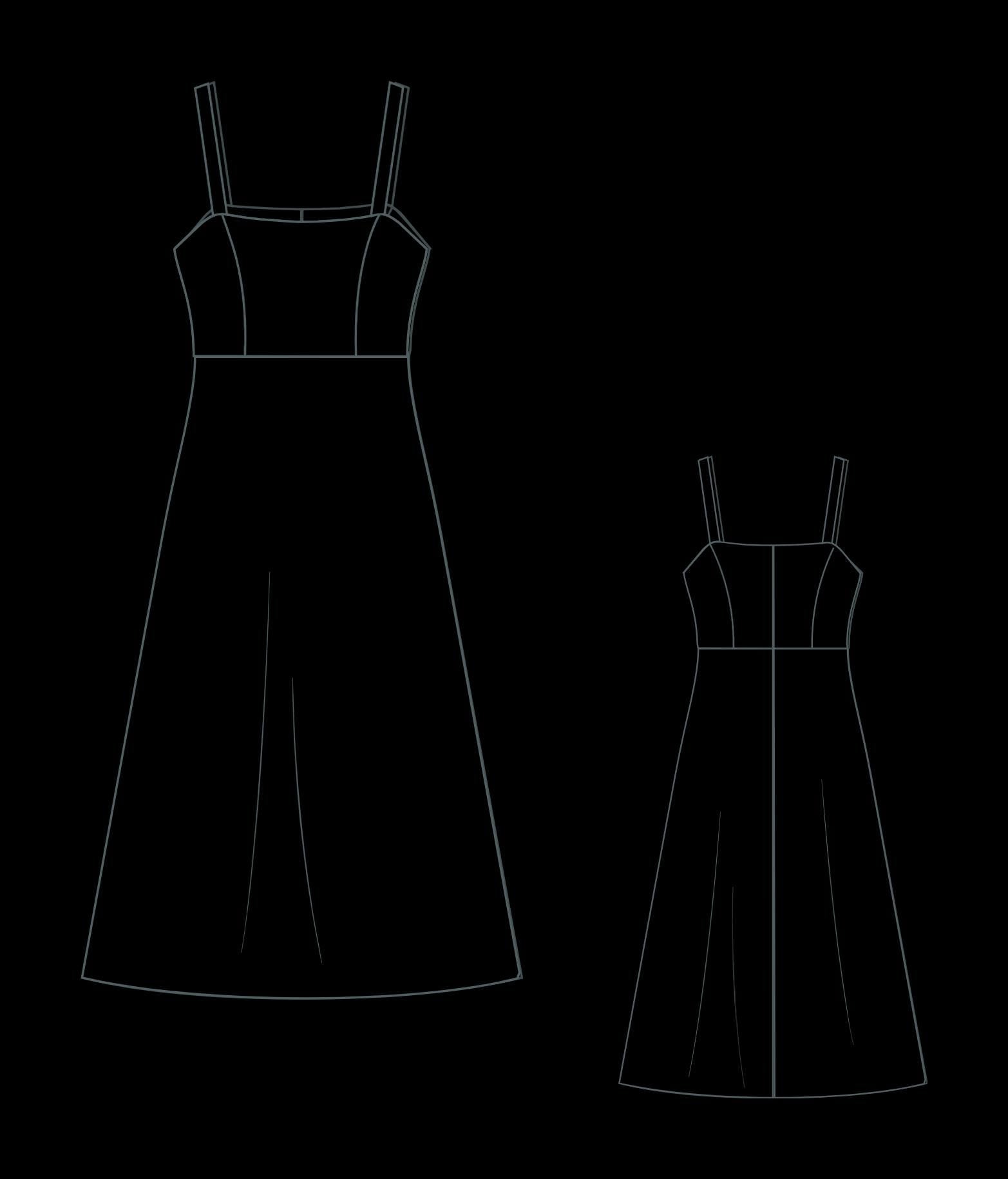 Tank Top Midi Dress Sewing Pattern: A-Line Cottagecore (PDF Pattern)