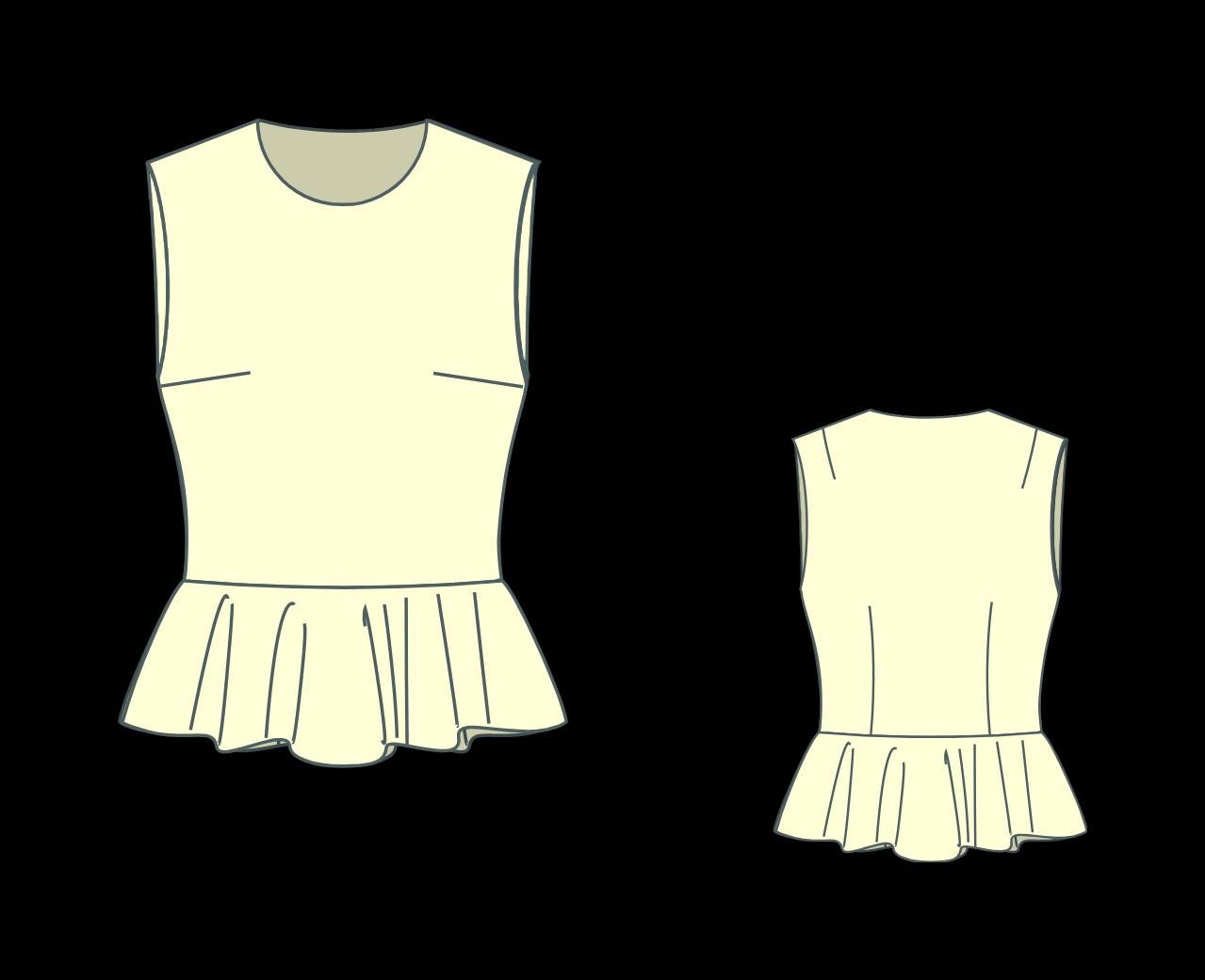 Peplum Ruffle Crop Top Sewing Pattern: Knitwear(XS-4XL) (PDF Pattern)