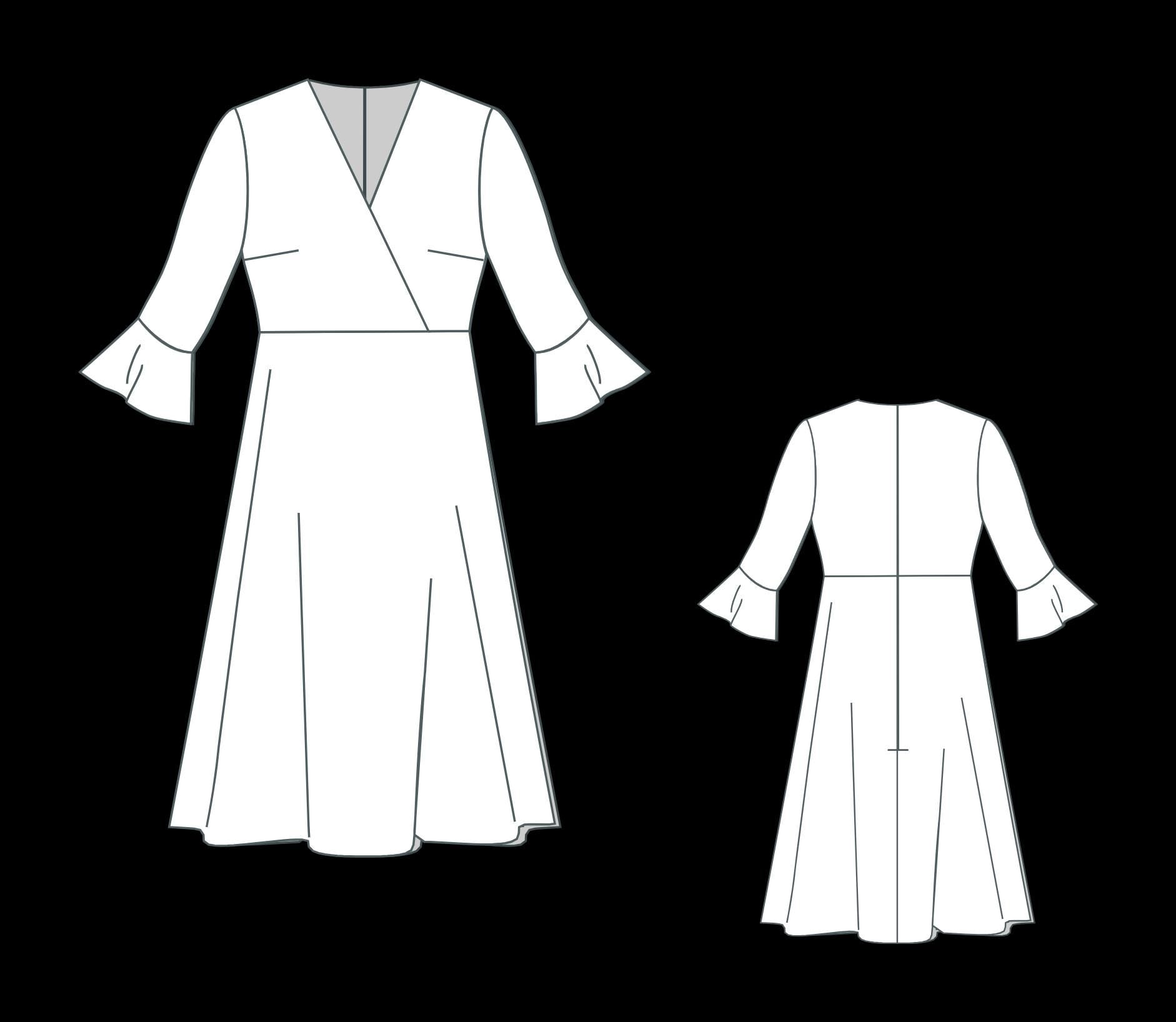 Linen Wrap Dress Sewing Pattern:Plus Size XS-4XL (PDF Pattern)