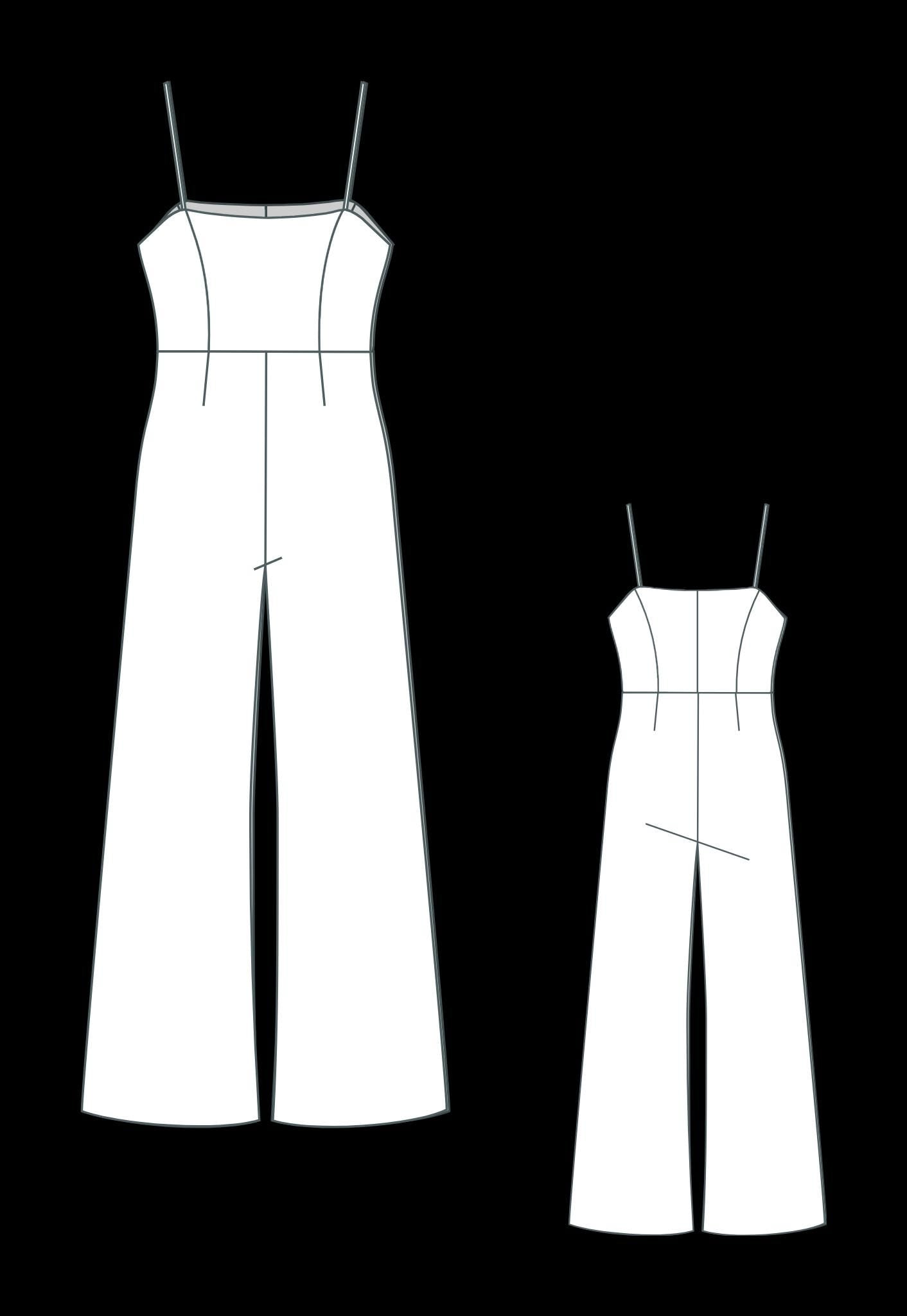 Linen Palazzo Jumpsuit Sewing Pattern:US Sizes 2-30 (PDF)