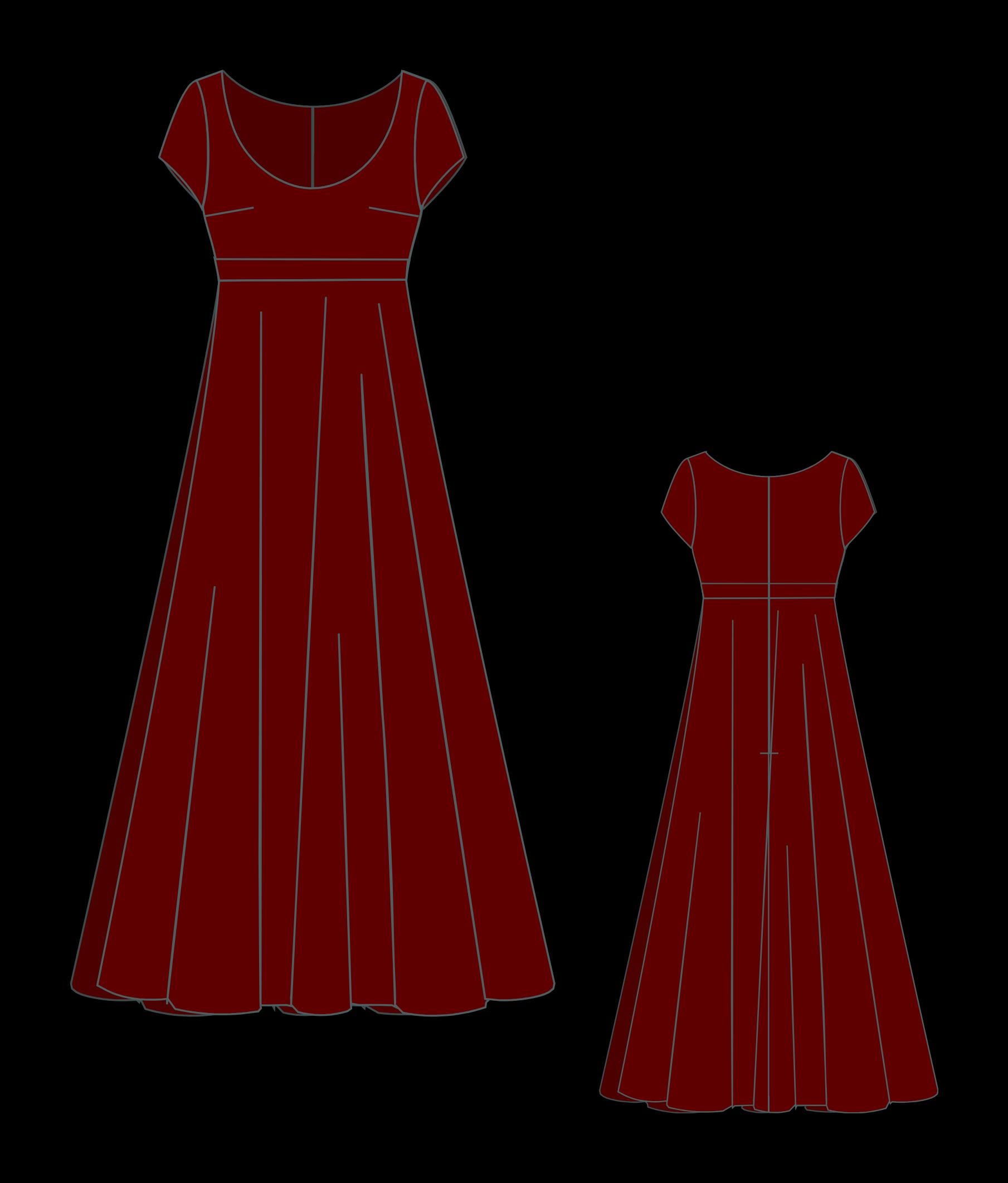 Burgundy Anarkali Dress Sewing Pattern: Medieval Renaissance Costume (PDF Pattern,US 2-30)