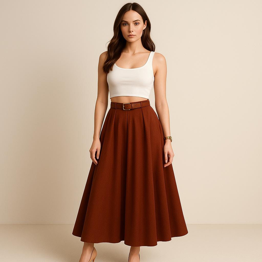 Cottagecore Maxi Skirt Sewing Pattern: Ladies US Size 2-30 (PDF Pattern, A0-A4 Included)