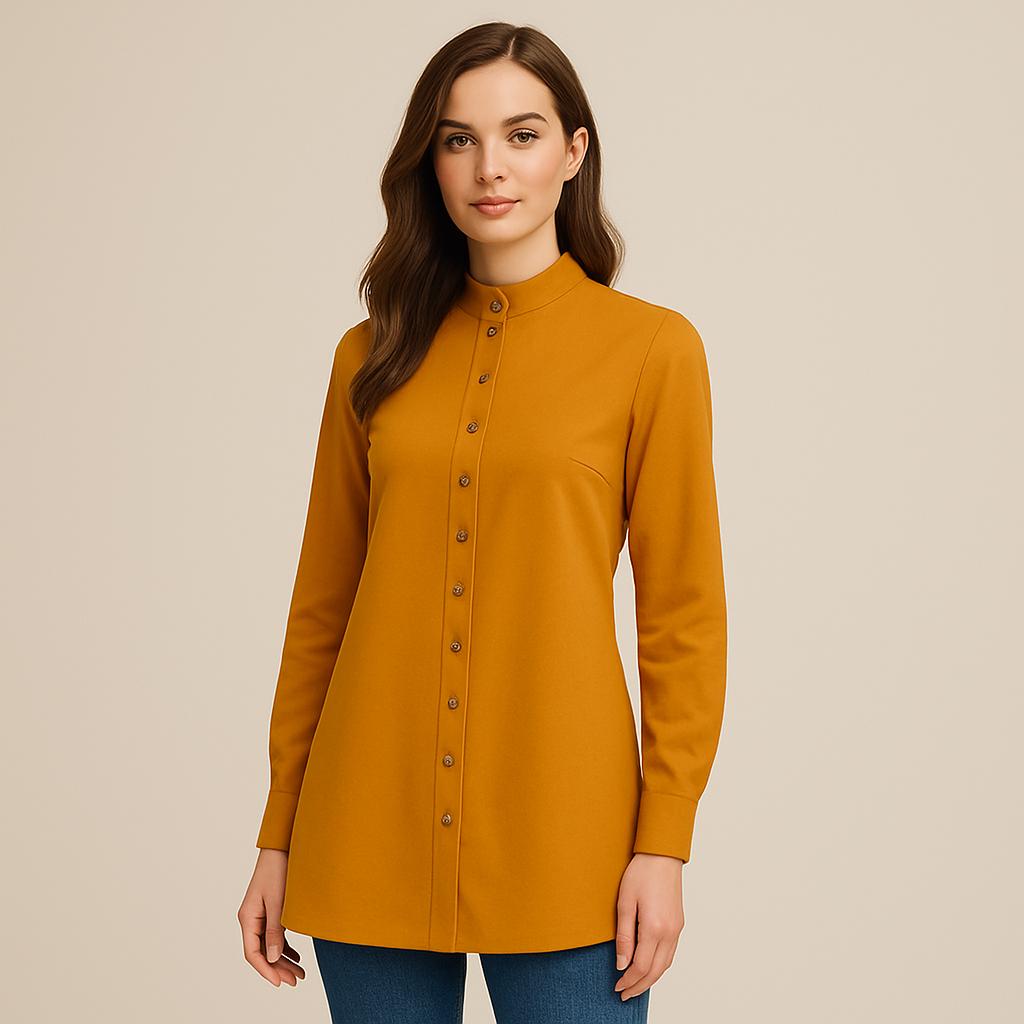 Mandarin Collar Tunic Sewing Pattern: Women's Blouse (PDF Pattern)