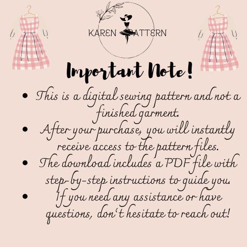 Vintage Circle  Midi Skirt Sewing Pattern (Digital Download)