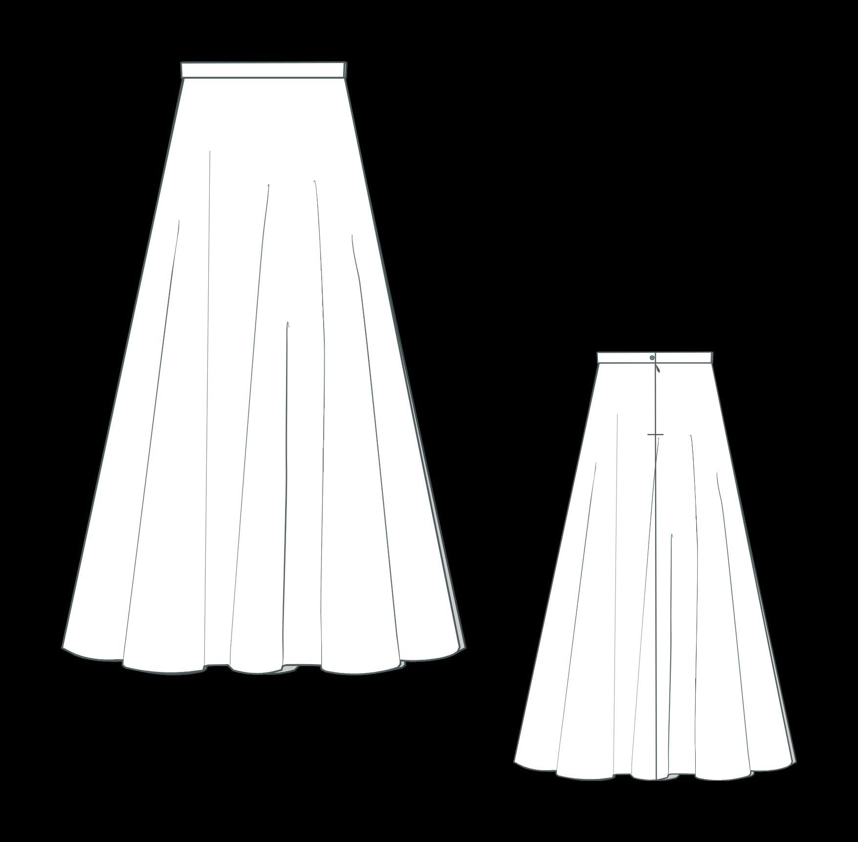 Vintage Circle  Midi Skirt Sewing Pattern (Digital Download)