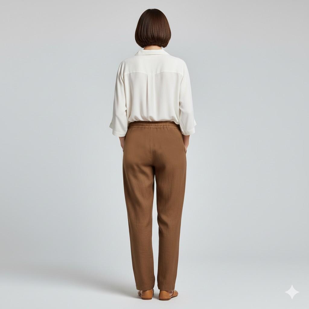 Linen Peg Leg Pants Sewing Pattern | Elastic Waist Trousers Pattern | Relaxed Fit Pants | PDF Digital Download