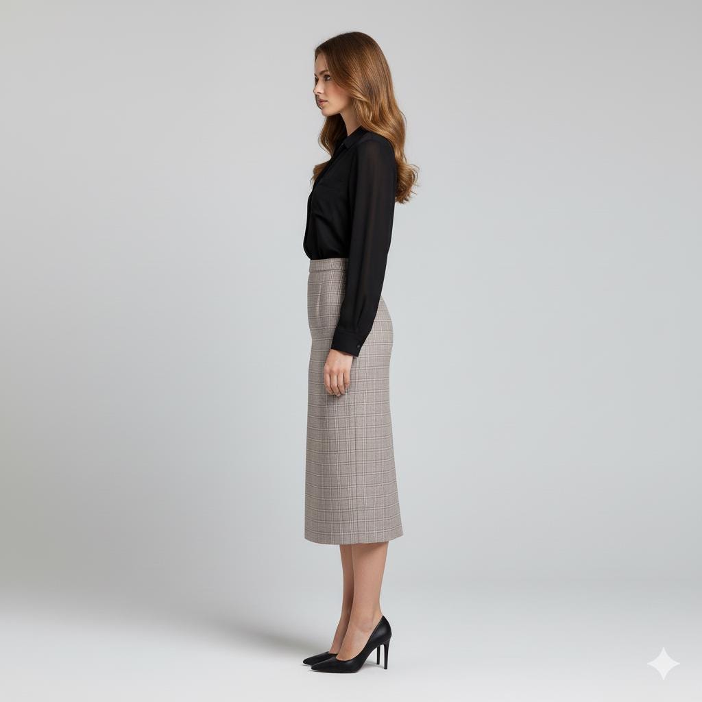 Knee-Length Straıght Skirt – Chic Office Wear – Elegant Fitted Skirt Sewing Pattern (Digital Download)